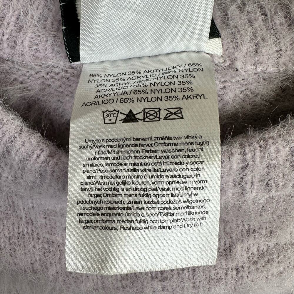 The Ragged Priest Womens size Medium Fluffy Knit Peekaboo Sweater Lilac Purple - Picture 12 of 12